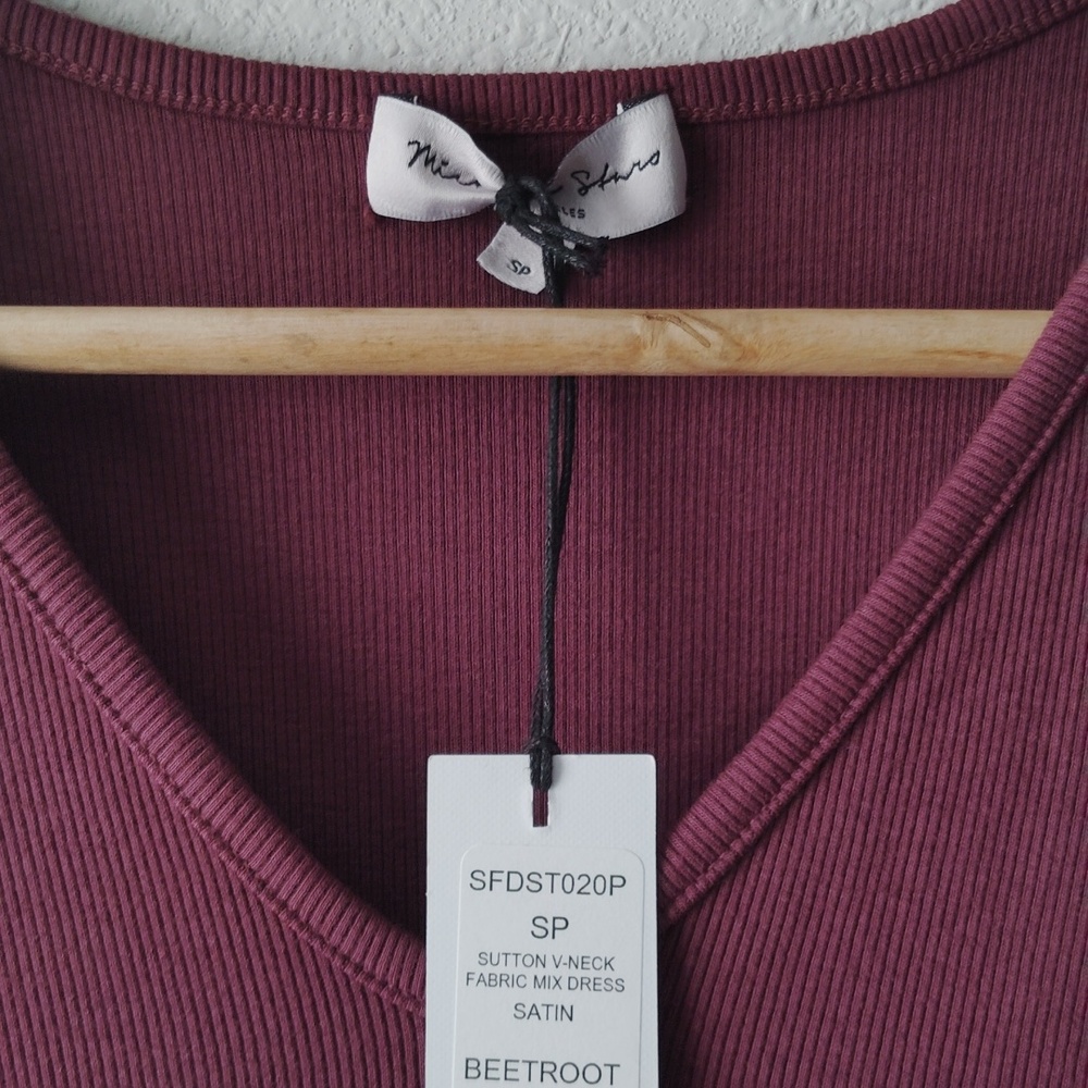 Michael Stars Plum Long Sleeve Dress - Picture 7 of 7